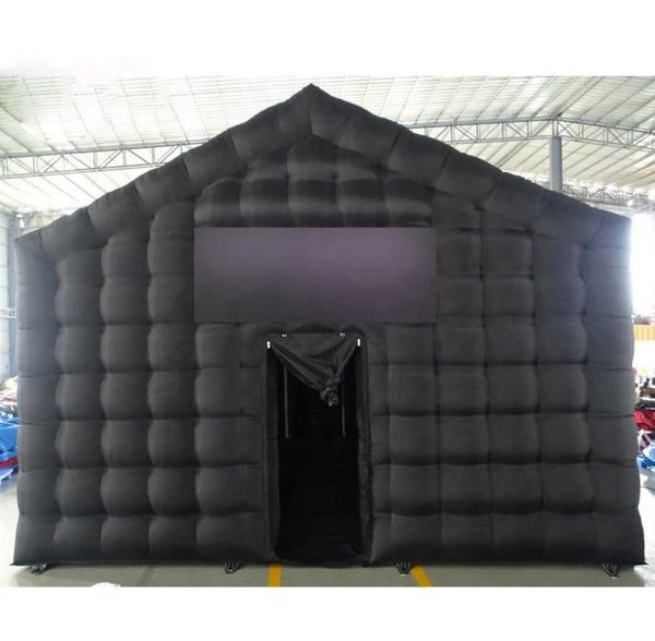 4 M-10 M Grande Cubo Gonfiabile Nero Tenda Da Sposa Gazebo Quadrato Sala Eventi Grande Mobile Portatile Night Club Padiglione Del Partito Per Uso Esterno