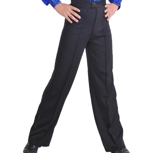 2020 neue Ankunft Schwarz farbe Professionelle herren Latin Dance Hosen Spandex Jungen Ballroom Dance Pants1266s