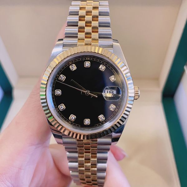 Gold Lady Relógios de pulso masculino relógio 18K automático 41mm 904L pulseira de aço inoxidável safira Com diamante escondido fivela dobrável 36 31mm Relógio Lady à prova d'água Dhgate u1