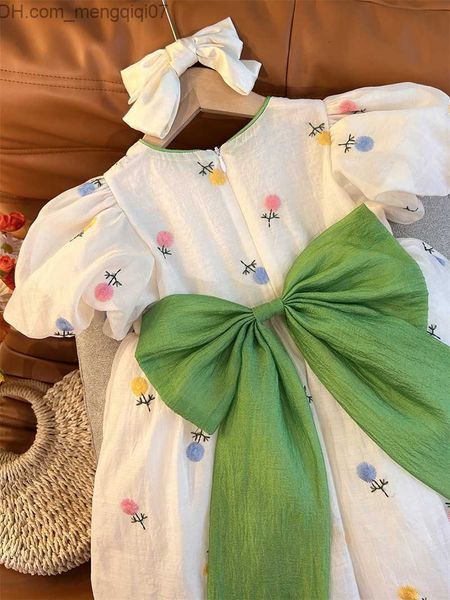 Mädchenkleider Mädchenkleider Kleinkind Sommerkleidung für Mädchen Geburtstagsfeier Vestidos 2-12T Baby Süßes ausgefallenes Blumenprinzessinkleid Z230704