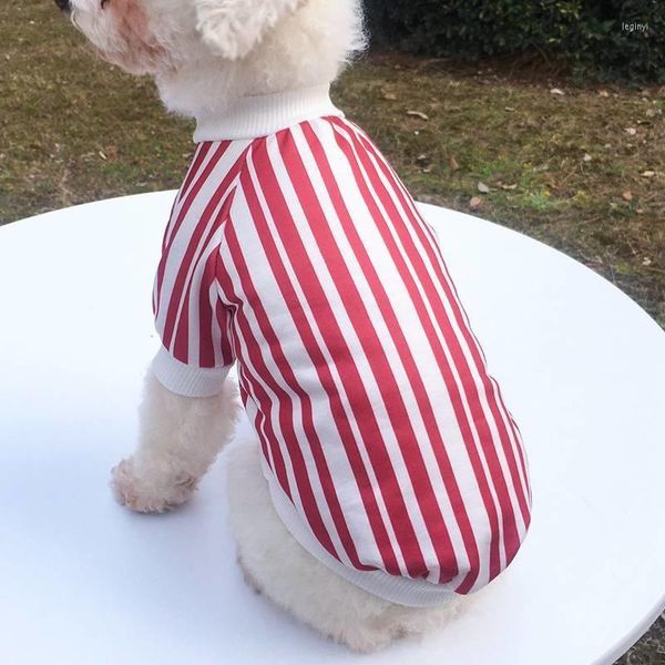 Vestuário para cães Colete de verão Roupas de moda listrada York Roupas Traje Moletons com capuz para Pequeno Yorkshire Terrier Acessórios