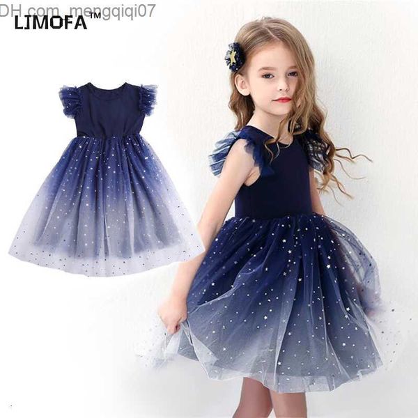 LJMOFA Vestito Estivo da Ragazza Vestito da Ragazza Estivo Principessa Stella Senza Maniche Tutu in Tulle per 4-8 Anni Festa di Compleanno per Bambini Vestito Shaggy Vestiti per Bambini D229 Z230704