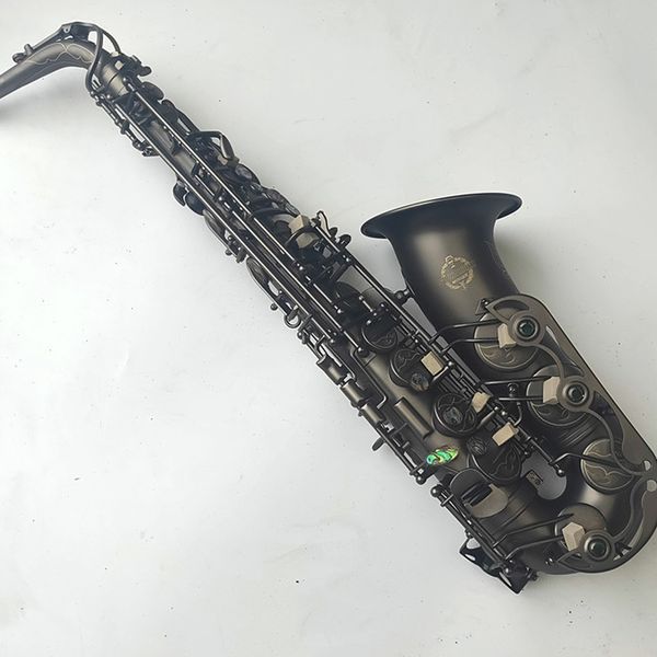 Neues Suzuki Vintage EB Altsaxophon mattschwarz vernickelt graviertes Muster Holzblasinstrument Saxophon mit Zubehör