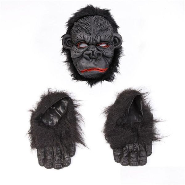 Máscaras de festa Máscara de orangotango Halloween Scary Ape Horror Sile Cosplay Foot Costume Supply Drop Delivery Home Garden Festive Supplies Dht7V