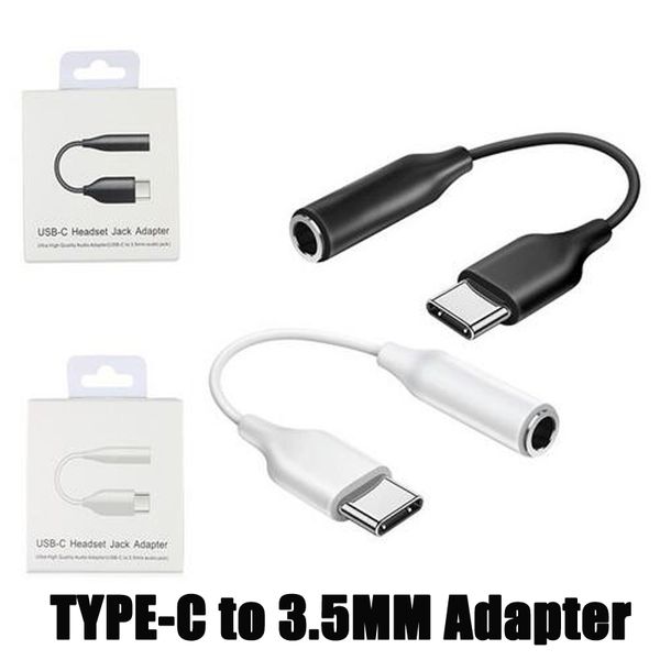 Typ-C USB-C Stecker auf 3,5 mm Kopfhörerkabel-Adapter AUX-Audio-Headset-Buchse für Samsung Note 10 20 S20 Ultar S21 Galaxy Z Fold 2 Flip Plus Smartphone