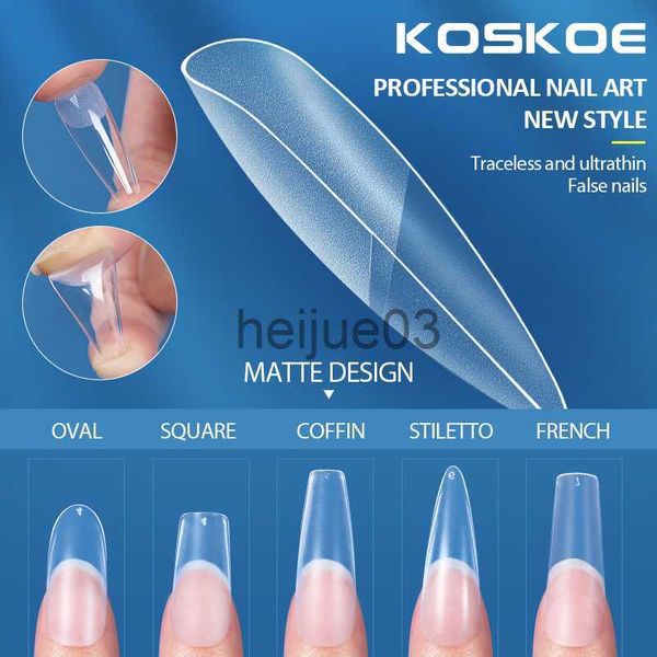 Unhas Postiças 120pcs Pontas de Unhas Falsas Imprensa em Unhas Postiças Cobertura Completa Caixão Cápsula de Unha SemiFrosted Ferramenta de Acessórios de Ponta de Salão x0703