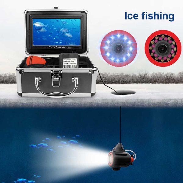 Fischfinder Erchang Fischfinder-Kamera für Winterangeln, 15 m, 7 Zoll, 1000 TVL, Infrarot und weiße LED, 4500 mAh, wasserdicht, HKD230703