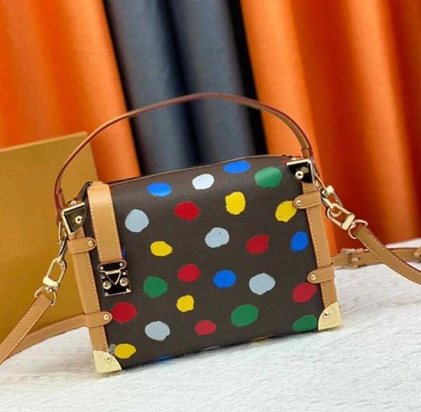Trunk Side Damen Designer-Tasche Totes Luxus-Crossbody-Schultertaschen Painted Dots Print Rainbow Messenger Bag Handtaschen Canvas Echtes Leder Lady Purse M81979