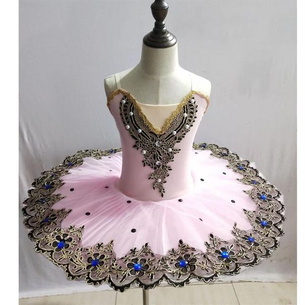 Tutu di balletto professionale Vestito da ballo di danza classica per ragazze Tutu del lago dei cigni Costumi Bambino Vestito da ballerina per bambini Ballroom Dance Girl282S