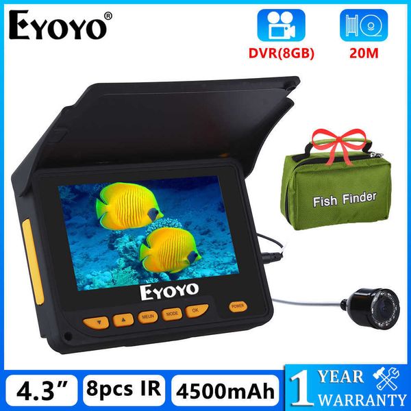 Fischfinder Eyoyo EF05 Fischfinder 4,3-Zoll-Bildschirm mit Videoaufzeichnung wasserdichte IR-Kamera 150-Winkel-Akku für Outdoor-Angeln HKD230703