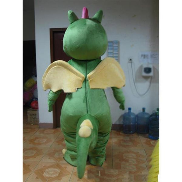 2018 direto da fábrica adulto personagem de desenho animado bonito dragão verde traje da mascote fantasias de festa de halloween234b