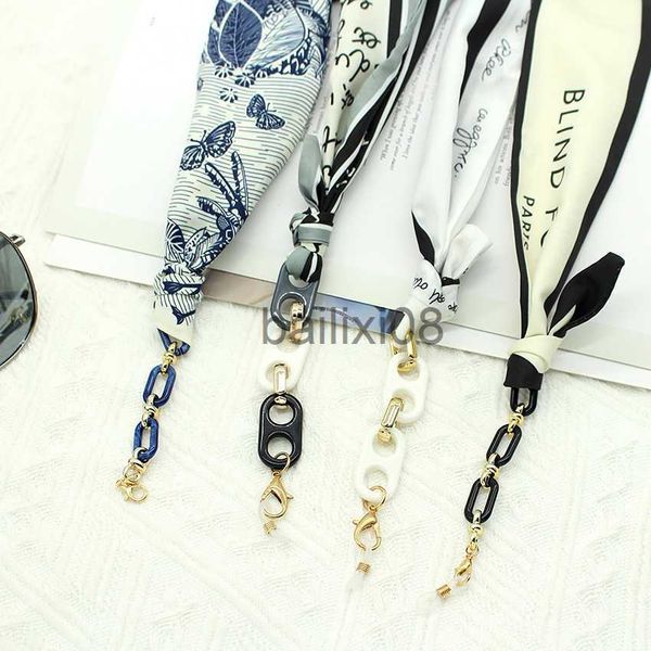 Schals Bohemi rylic Gläser Kette Band Maske Lanyard Druck Seidenschal Casual Brillen Kette Hals Brillen Zubehör J230703