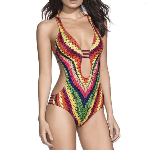 Costumi da bagno da donna Costumi da bagno interi estivi Vestiti da donna Set bikini sexy Costume da bagno con stampa multicolore per donna Costumi da bagno Bikini