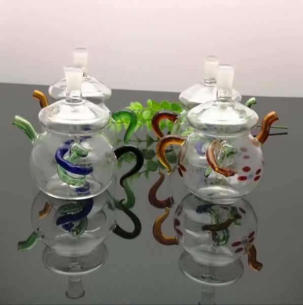 Стеклянные курительные трубы изготовление ручной кальяны Bongs Классическая чайная горшка стеклянная вода для курящего горшки для курящих аксессуаров