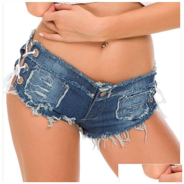 Jeans da donna Summer Women Short Sexy Cut Off Pantaloncini di jeans a vita bassa Mini Drop Delivery Abbigliamento Abbigliamento da donna Dhjly