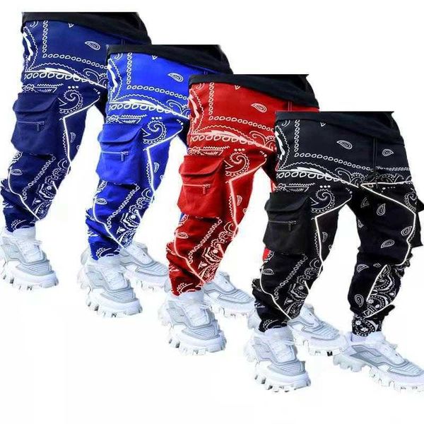 Pantaloni da uomo di moda Grandi Cantieri Cargo Stampa Allentato Comodo Maschio Jogging Impilati Pantaloni sportivi da uomo Hip Hop Streetwear S-5XL