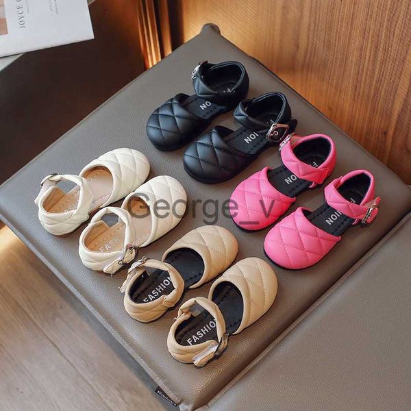 Sandalen Mode Mädchen Sandalen Nähen Abdeckung Zehe Vier Farben Sommer Kinder Sliders Weiche Pu-leder Trendy 2236 Hookloop Kinder Wohnungen J230703