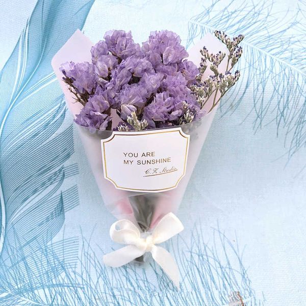 Flores secas mini flor miosótis buquê aniversário lembrança de casamento enfeite caixa de presente decoração loja decoração de casa