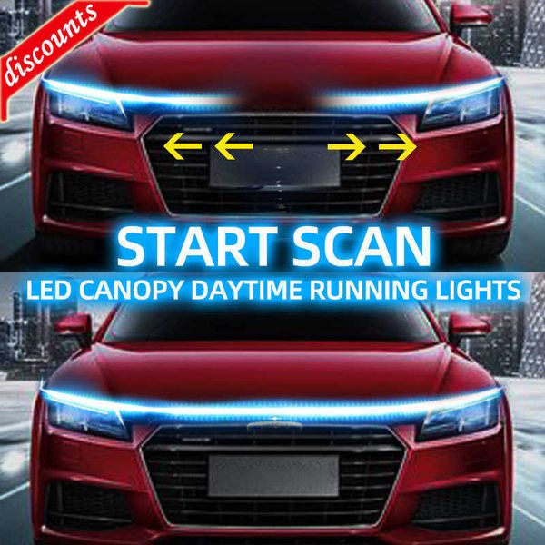 Neue RXZ LED Tagfahrlicht Scan Starten Motorhaube Dekorative Lichter DRL Auto Motorhaube Führung Dekorative Umgebungslampe 12 V