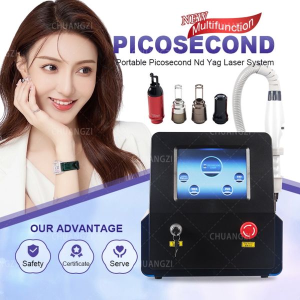 Advanced Q Switch Nd Yag Laser Tattoo Removal Equipment Picosecond Nd Yag para Tattoo Eyeliner e Lip Liner Removal