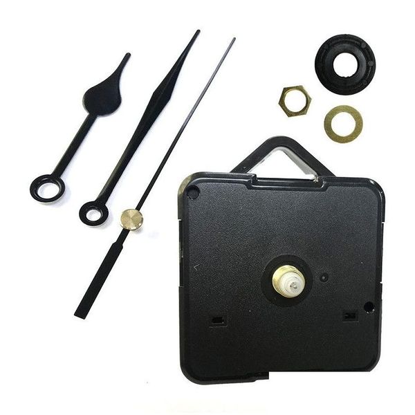 Altri accessori per orologi Kit movimento orologio al quarzo fai da te Meccanismo mandrino nero Riparazione con set di lancette Accessorio appeso Drop Delive Dhztd