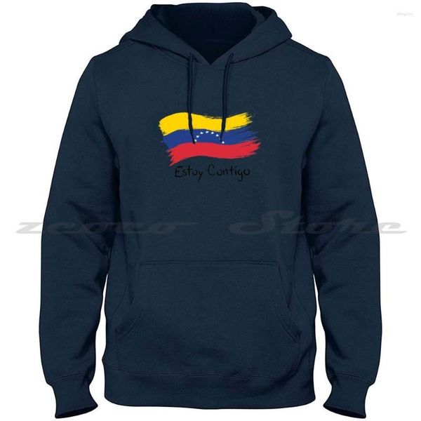 Felpe con cappuccio da uomo Venezuela Flag Estoy Contigo Fashion Felpa a maniche lunghe di alta qualità Bandera Chevere Venezu