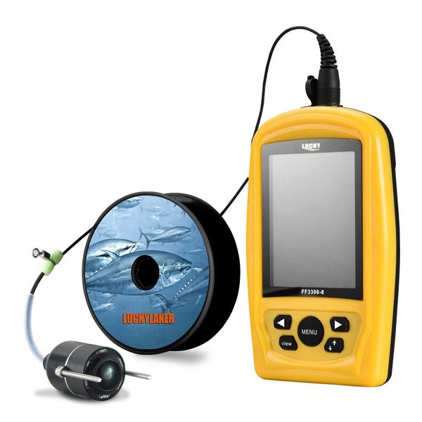 Fish Finder Lucky Portable Underwater Fishing Finder 3308-8 System CMD Sensor 3.5 pollici TFT RGB Monitor impermeabile Fish Sea 20M HKD230703