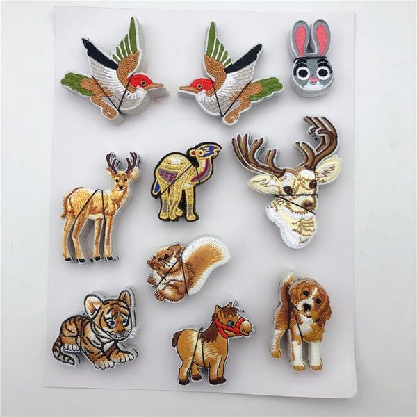 Bordados Mix animal cat bird dog Iron On Patch Badge Bag Roupas Applique Applique for boy children3247