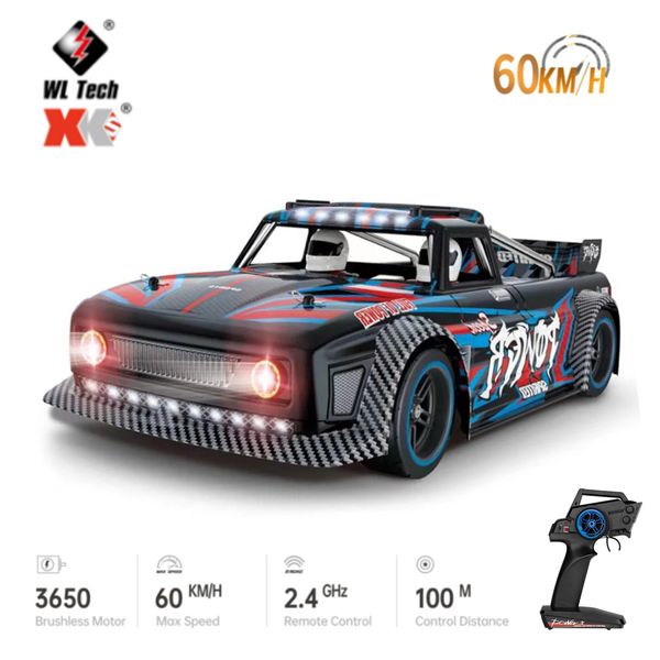 ElectricRC Car WLtoys 104072 RTR 110 24G 4WD 60kmh Brushless RC Drift OnRoad Metal Chassis LED Light Vehicles Model OffRoad Climbing 230630