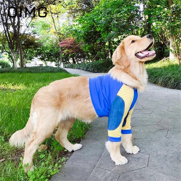 Vestuário para cães OIMG Médio Grande Protetor de Cotovelo para Articulações Roupas Resistentes ao Desgaste Golden Retriever Labrador Akita Suéter Fino de Verão