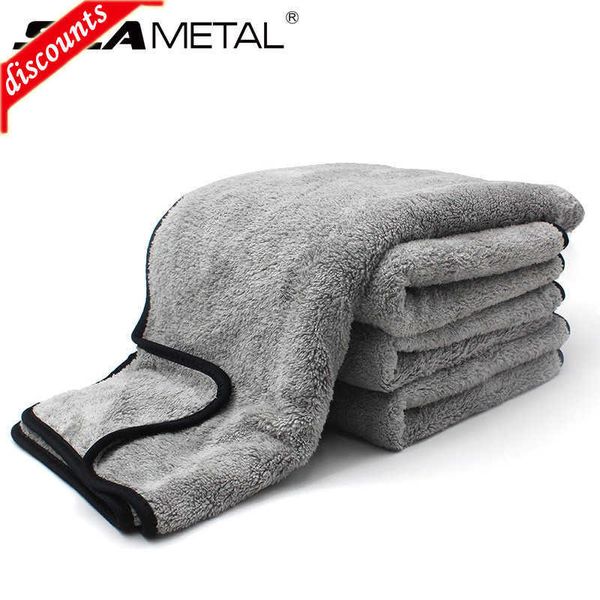Nova toalha de lavagem de carro de microfibra 75x35 60x40cm secagem rápida limpeza automática pano extra macio alta absorção de água para acessórios de lavagem de carro