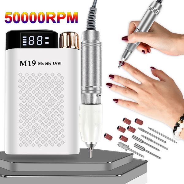 Conjunto de manicure de unhas recarregável máquina de broca com display lcd lixadeira elétrica para gel acrílico polonês equipamento de salão 230703