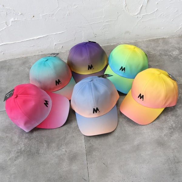 Bonés de bola Designer Snapback boné de beisebol feminino adolescentes cor gradiente osso elegante chapéu hip hop 6 painéis masculino chapéus de verão neon