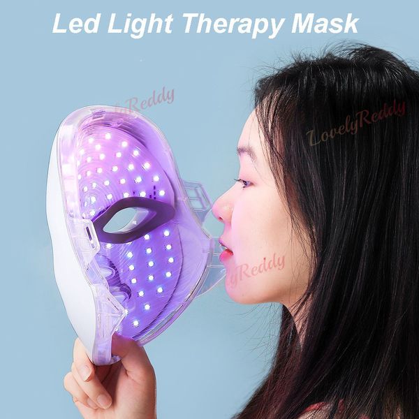 Massageador Facial 7 Cores Led Mask Electric Red Masks Anti Aging Rugas Rejuvenescimento Da Pele Nano Pon Red Therapy Face Beauty Mask 230701