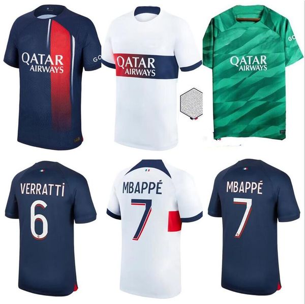 Mbappe hakimi futbol formaları 2023 2024 Maillot de Foot Marquinhos Verratti 23 24 Sergio Ramos kalecisi erkek çocuk kitleri futbol gömlekleri setleri