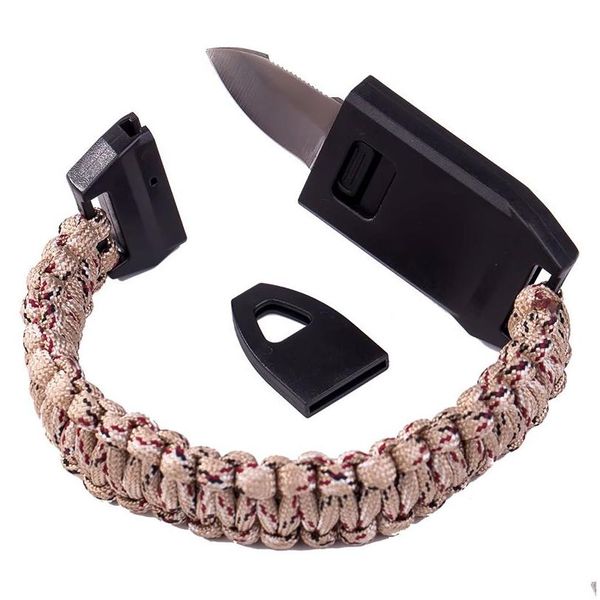 Bracciali di sopravvivenza Cam Outdoor Seven Core Ombrello Corda Tessitura Wilderness Tools Drop Delivery Sport all'aperto Escursionismo e Dh7Tc