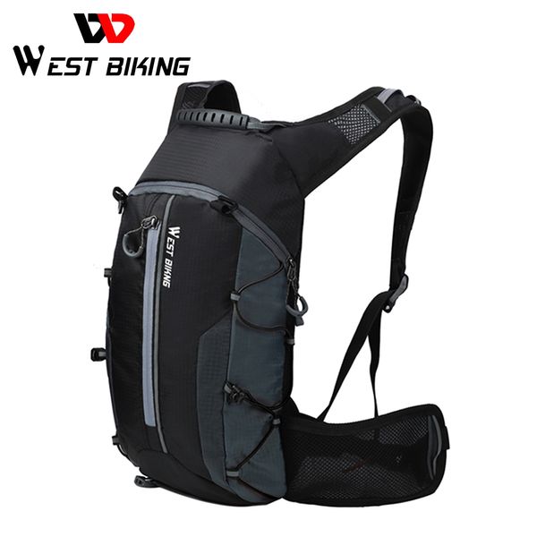 Backpacking Packs WEST BIKING 10L Zaino sportivo pieghevole da esterno MTB Bici da strada Bicicletta Borsa impermeabile per telefono Viaggi Arrampicata Uomo Donna Nero 230701