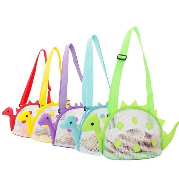 Bolsa de rede de praia infantil novo estilo dinossauro ao ar livre bolsa de concha infantil bolsa de armazenamento coleção de brinquedos de praia mochila de armazenamento presente de festa