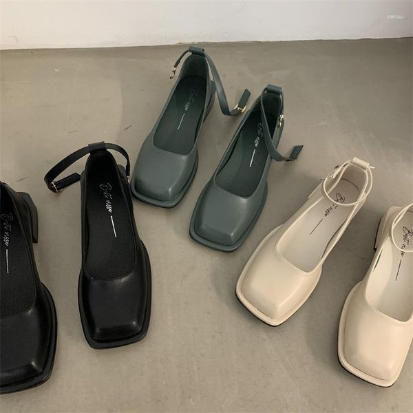 Scarpe eleganti 2023 Primavera Autunno Donna Tacco Riso Nero Albicocca Fibbia ad ago tricolore Moda piatta bassa