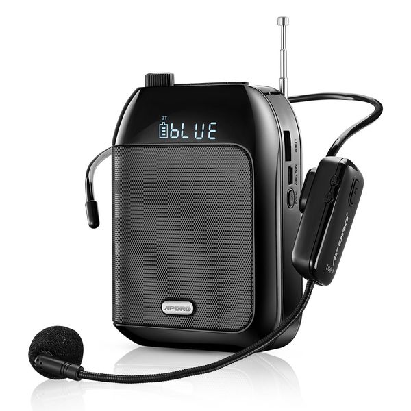Lautsprecher Bluetooth Uhf Wireless Sprachverstärker tragbar für Unterricht Vorlesung Reiseleiter Promotion Udisk Megaphon Mikrofon Lautsprecher