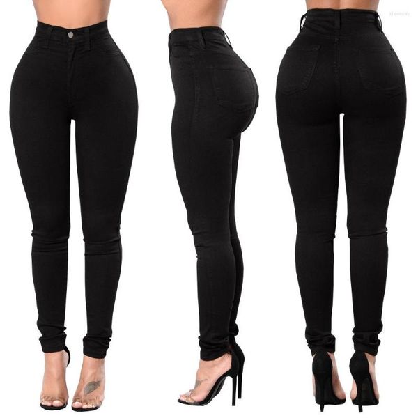 Damen Jeans Y2K Sommer Leggings Jeggings Bleistifthose Sexy High Waist Push Up Schwarz Stretch Skinny Damen Denim Hose