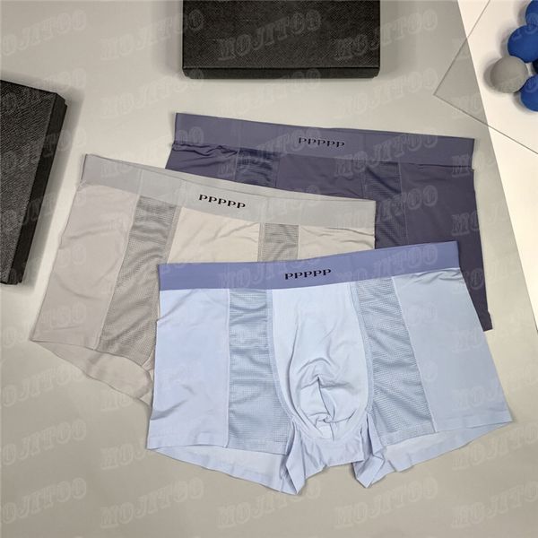 Cuecas masculinas com estampa de letras Clássico Boxers de grife Calções sexy Roupa íntima fina respirável Cuecas masculinas cuecas boxer esportivas