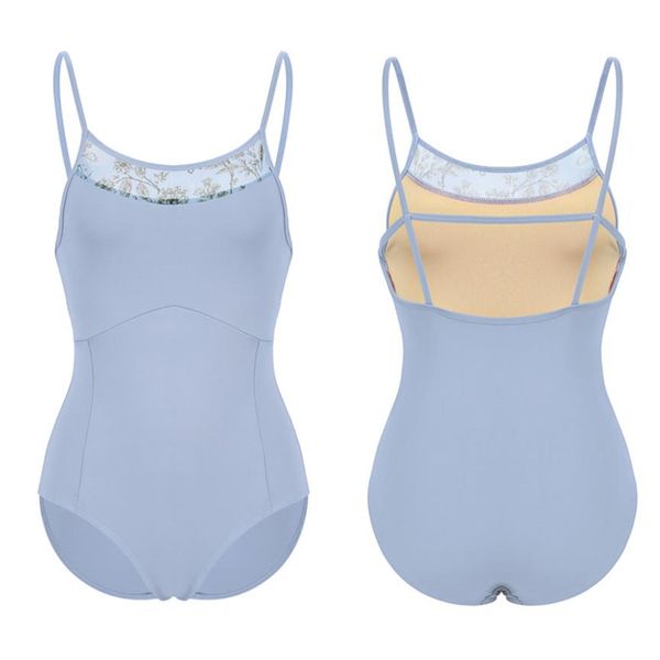 Bühnenkleidung 2021 Sling Stitching Mesh Ballett Trikot Erwachsene Tanzpraxis Trikots für Mädchen Bodysuit Air Yoga Open Back CC2071T2442