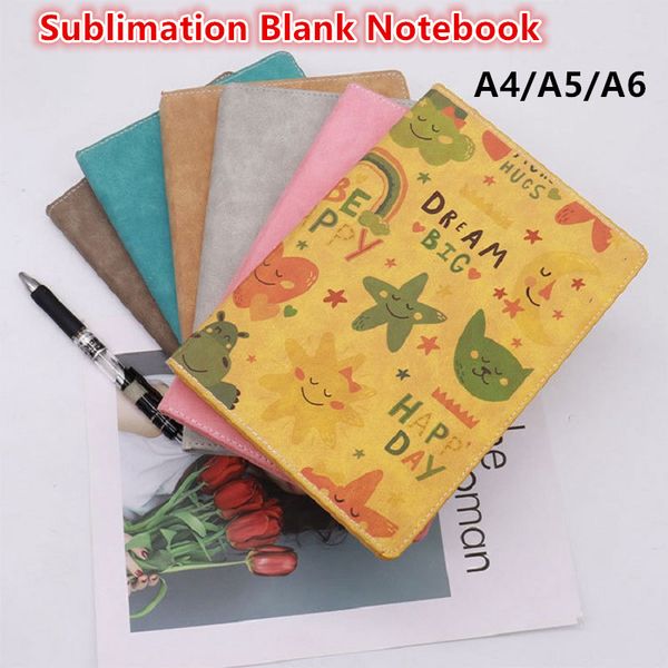 Blanko-Sublimationsnotizbuch A4/A5/A6, Sublimations-PU-Lederbezug, Notizbuch mit weicher Oberfläche, Heißtransferdruck, leere Verbrauchsmaterialien, farbiger Einband für die Sublimation