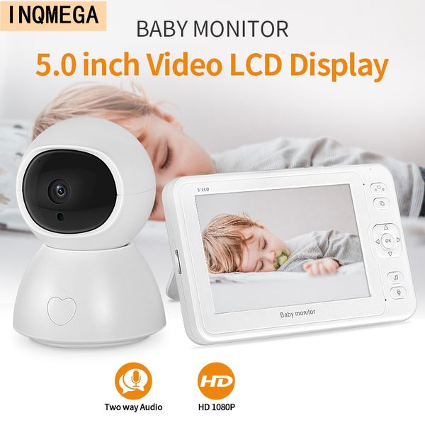 Babyphones INQMEGA Babyphone 2MP HD Nachtsicht Zwei-Wege-Gespräch 5 Zoll Nanny-Videokamera 8 Schlaflieder Aufnahme Wiedergabe mit SD-Karte 230701