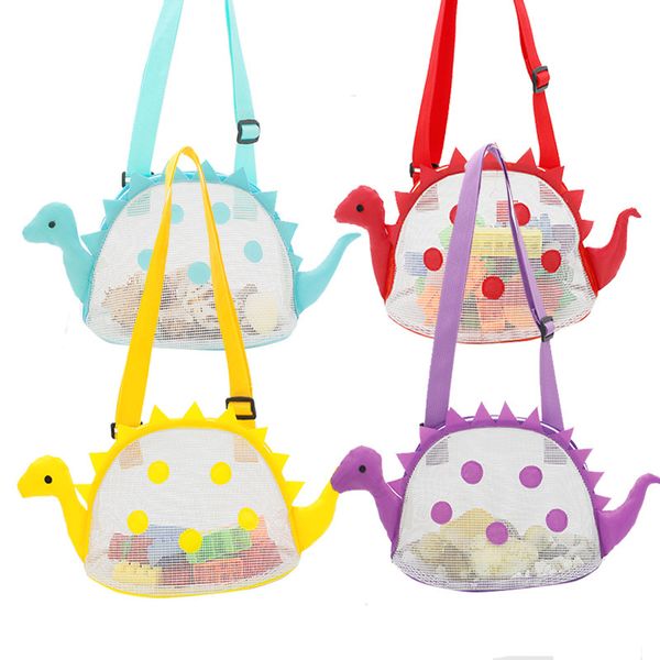 Bambini Dinosauro Messenger Borsa da spiaggia Costume da bagno Occhiali Shell Giocattoli Organizzatore di immagazzinaggio Articoli da toeletta da viaggio per bambini Borsa a rete LX5669