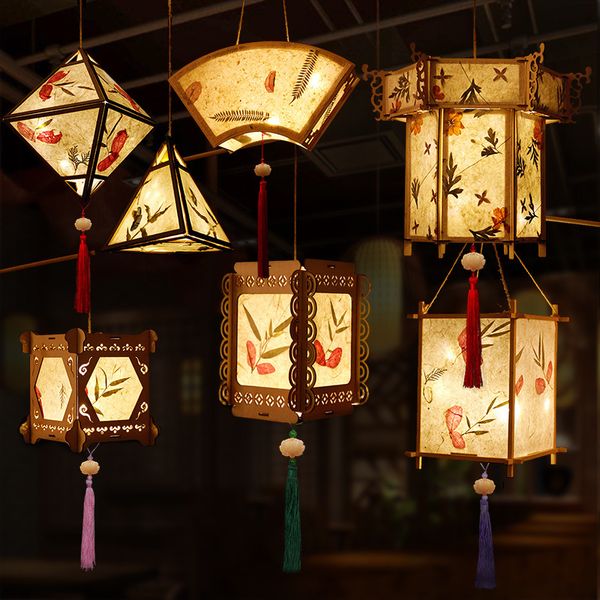 Outros suprimentos para festas de eventos faça você mesmo lanterna chinesa estilo retrô portátil flor flor luz lâmpada lanternas brilhantes para o presente do festival do meio do outono 230701