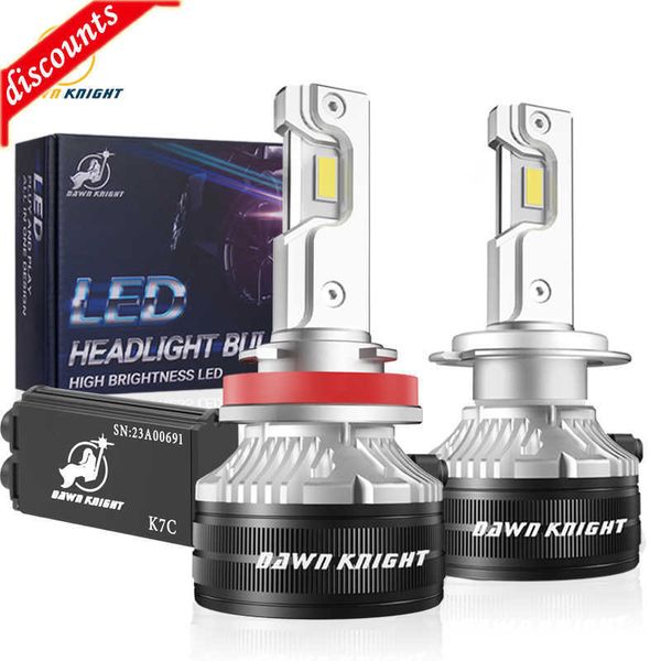 Neue DAWNKNIGHT K7C 4300K H7 H4 H11 Led Lampe 3 Kupfer Rohr Led-leuchten Für Auto H1 HB3 9005 HB4 9006 12V Led Scheinwerfer Birne