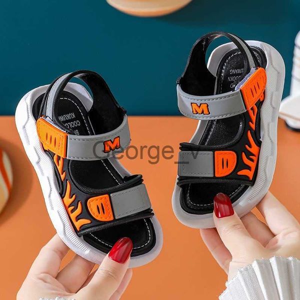 Sandalen Kindersandalen Herren 2023 Sommer Neue hübsche kleine Jungen rutschfeste weiche Sohlen Baby Strandschuhe J230703