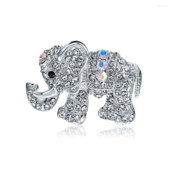 Broschen Strass Elefant Für Frauen Vintage Tier Pin Mantel Schal Schmuck Zubehör